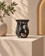 Mosaic Tealight Burners - Black Silver Mirror