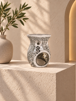 Mosaic Tealight Burners - Silver Crackle