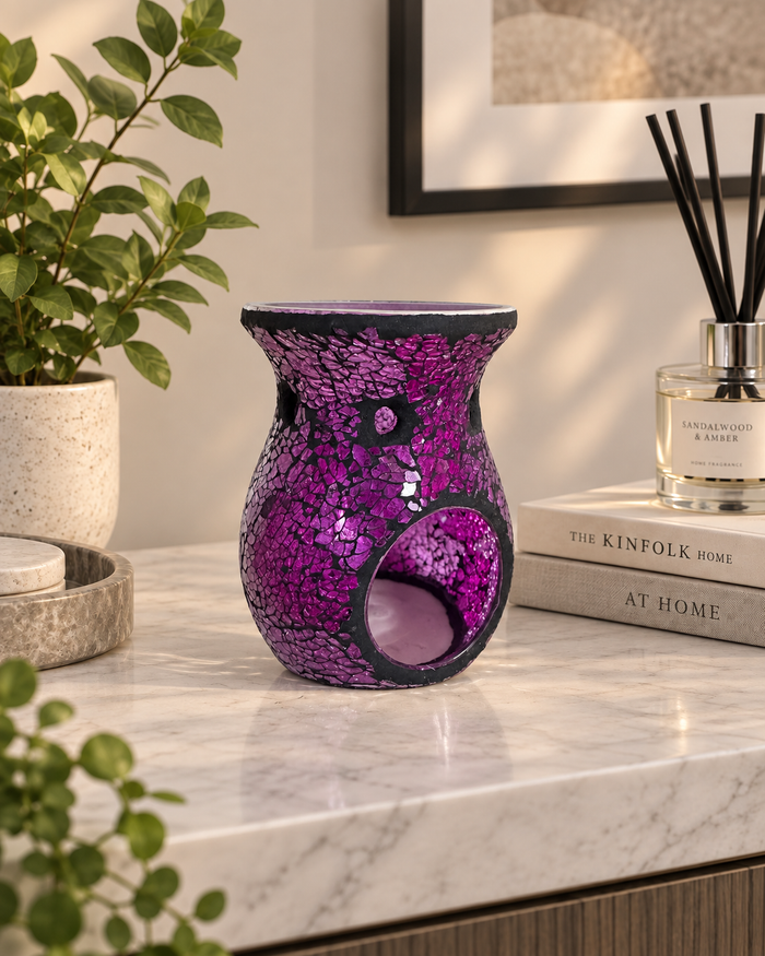 Mosaic Tealight Burners - Light Purple